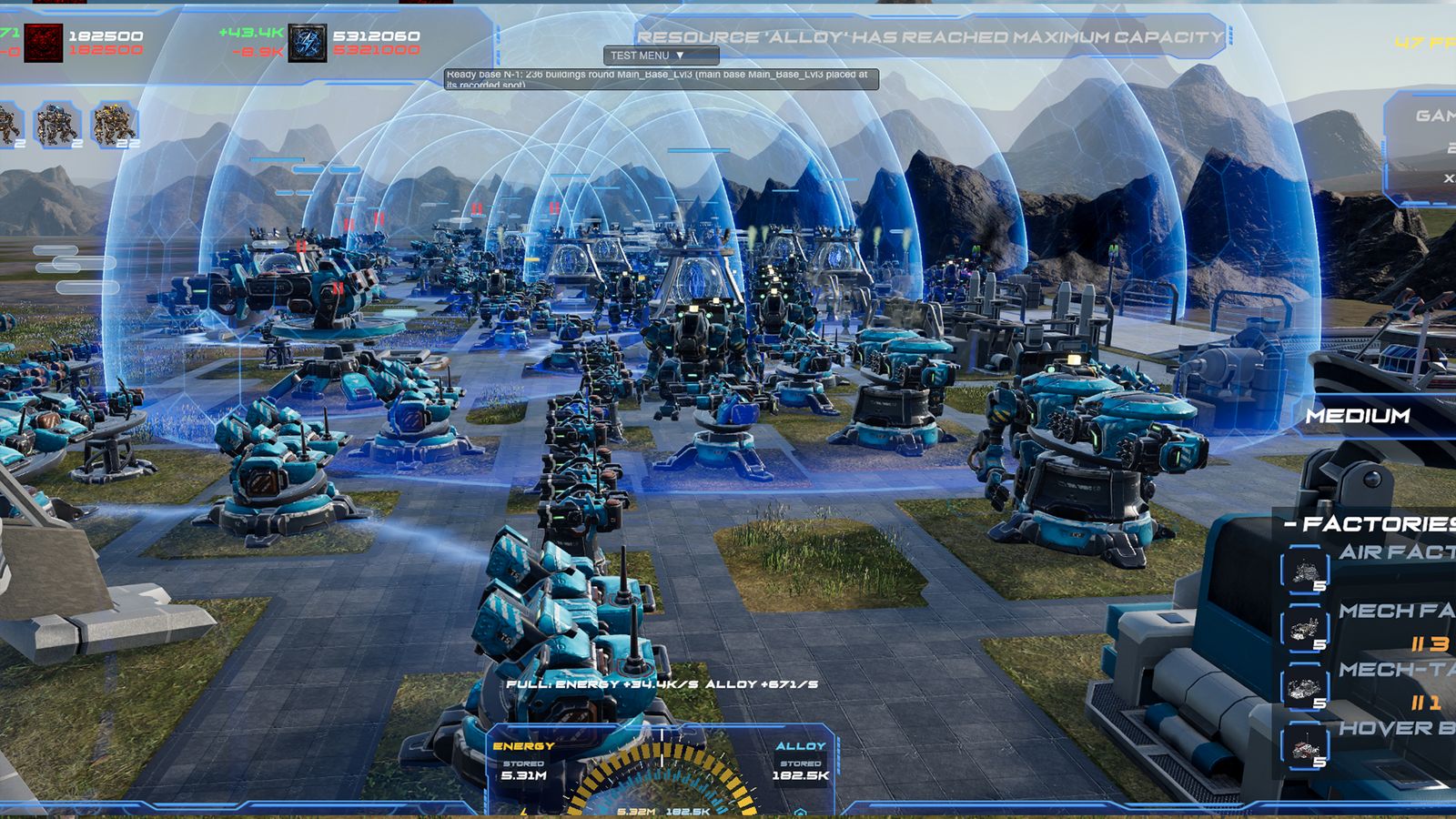 A fortified base under overlapping shield domes