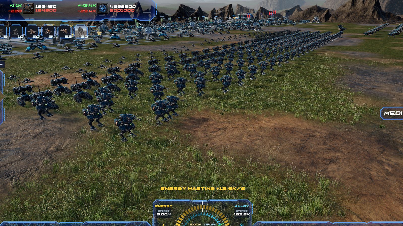 Hundreds of walkers lined up in front of the base