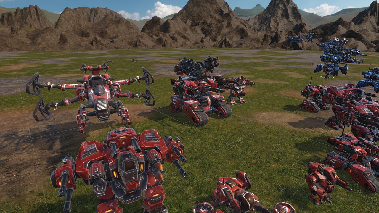 Red spider walkers and heavy mechs