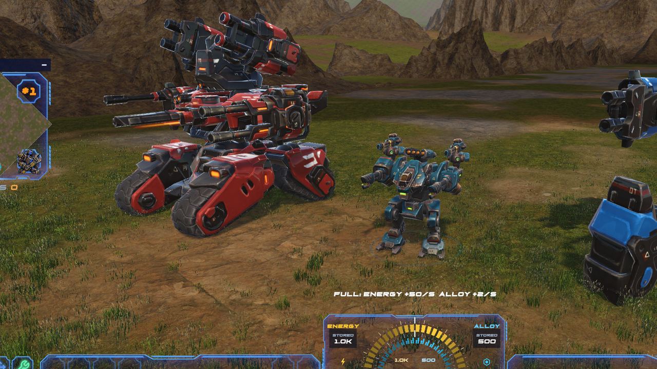 Red boss machine with stacked cannons