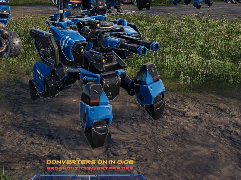 Blue twin-cannon walker